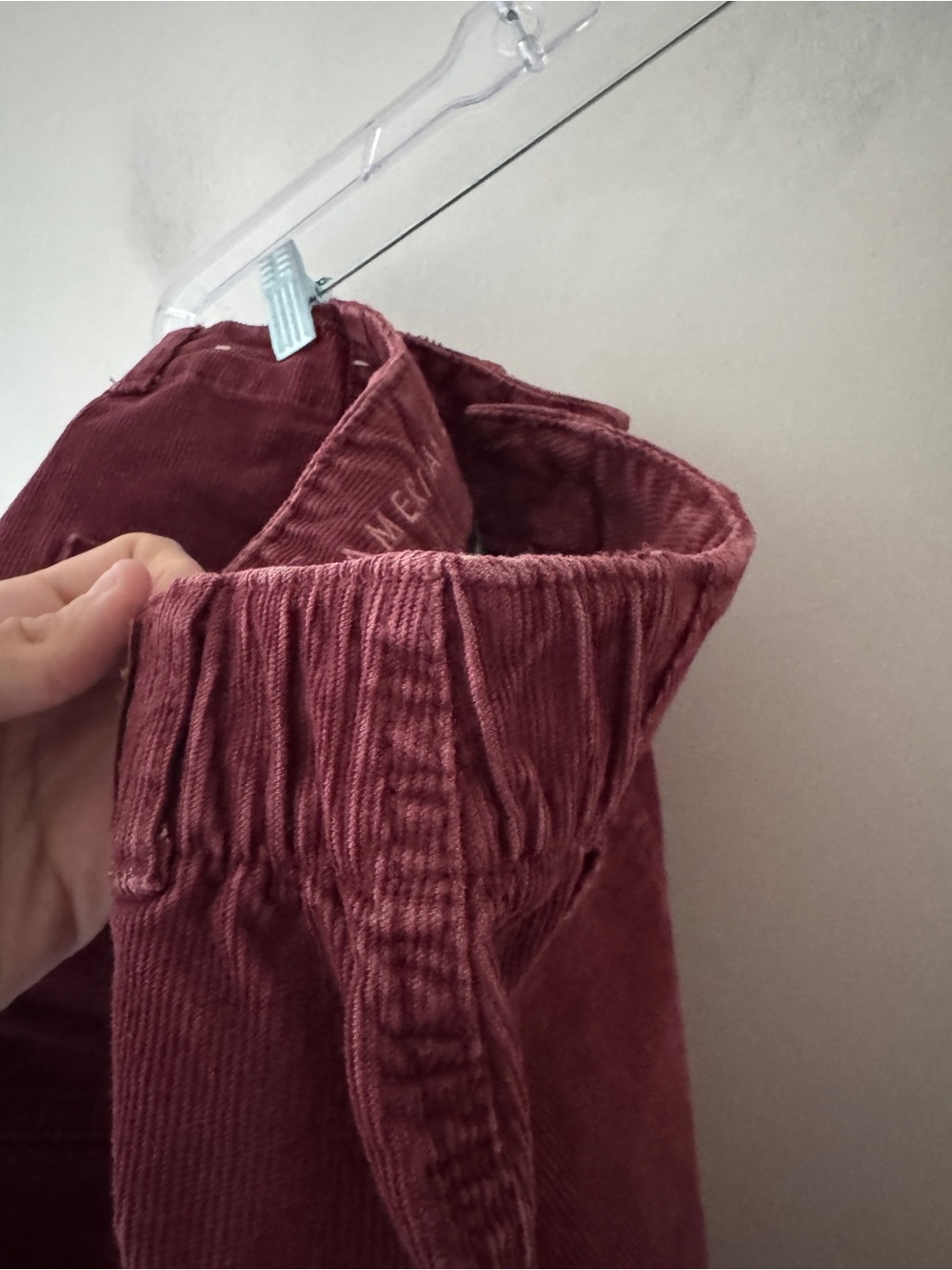 American Eagle Super Stretch Burgundy Corduroy Skirt - Picture 4 of 6